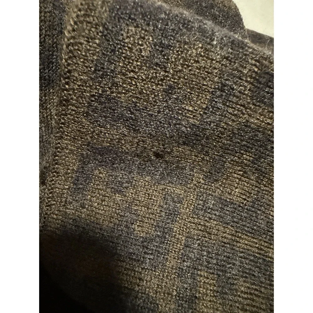 Fendi Merino Wool Vintage Brown Scarf Made In Italy Monogram Old Money